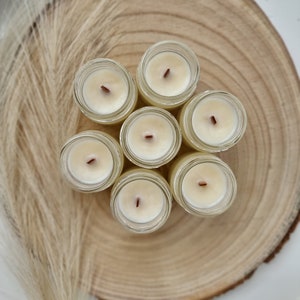 Mini wooden wick candle* soy wax candle * 40ml candle * wooden wick* party favour candle * wedding favour candle, candles