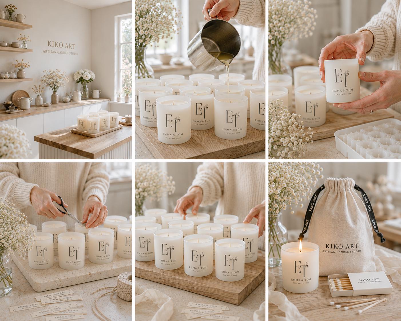 Personalised Wedding Candle | Engraved Soy Wax Favor (custom Names ...