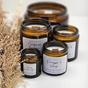 Wood Wick Soy Candles Boho Candles, 30/60/120/180 ml Birthday Candle, Candle Gift, Christmas Candles Christmas Candles, Boho Style Candles