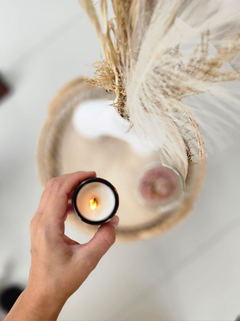 Pear & Elderflower Soy Wood Wick Candle 30/60/120/180/500 ml Boho Style Scented Candle For A Gift image 4