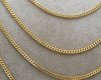 18K Solid Gold Miami Cuban Link Chain Necklace/18K Yellow Cuban Necklace/ 18.5"- 21.5" Link Cuban Chain for Men & Woman/ Birthday Gift!