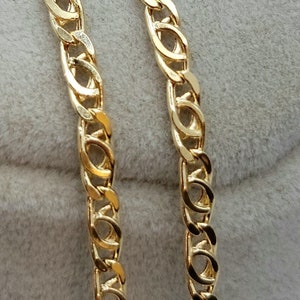 Real 14K Gold Nonna Chain Necklace, 14K Solid Gold Nonna Link Chain for Men & Women, 3.5mm wide Layering Delicate New Design Necklace, Gift!
