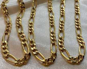 18k Figaro Chain - Etsy