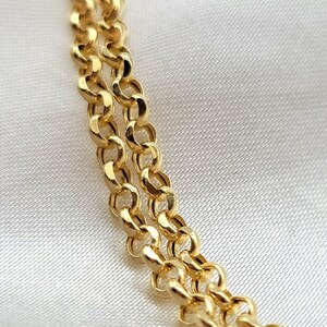 18KT Solid Gold Rolo Chain Necklace, Real 18-Karat Rolo Link Chain, 3.30mm_18"- 22" Gold Chain for Men & Woman, Birthday Gift for Her/Him!