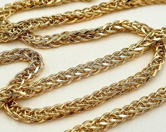 14K Solid Yellow or White Gold Foxtail Chain Necklace, 14k Wheat