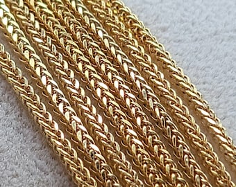 Collana con catena a grano Franco in oro 14k su argento Collana con catena a grano Franco in oro 14k su argento