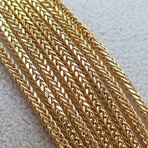 Echte 18K Gold Franco-Halskette, Franco-/Fuchsschwanzkette, solide 18K Franco-Kette für Männer / Frauen, Geburtstags- / Valentinstagsgeschenk für Sie / Ihn!