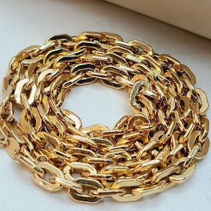 Pure 18K Solid Gold Cable Chain Necklace, 18K Gold Cable Link Chain for Men & Women, 6.5mm _ 18 - 26 inches Real 18K Gold Chain for Him/Her!