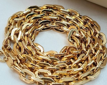 18K Solid Gold Cable Link Chain Necklace - 6.5MM Thick