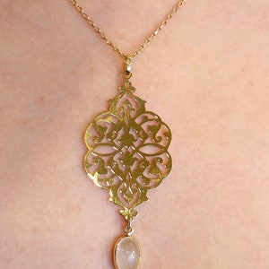 18K Solid Gold Charm Necklace, Real 18K Gold Charm Necklace Chain, Designer Necklace 18K Pure Gold, Handmade Gold Jewelry Pendant for Her!