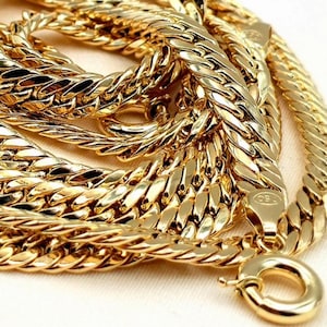 18K Solid Gold Curb Link Chain Necklace, Pure 18K Gold Curb Chain for Men & Women, 4_5.5mm thick_16&quot;-24&quot; Real 18K Gold Chain, Gift, Him/Her!