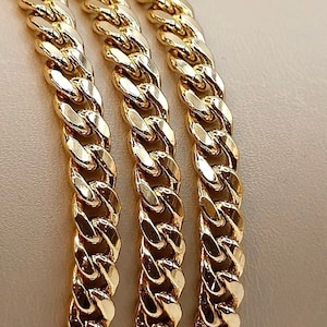 14K Solid Gold Miami Cuban Chain Necklace - 6mm Curb Links