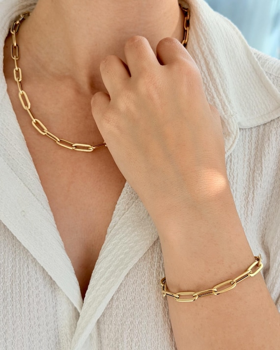 Milacolato 3 Pezzi Collana Oro Donna Placcata in Oro 14 Carati Collana Acciaio Inossidabile Ciondolo Graffetta Lunga Estive Snake Collane 35/40/45 CM per Donne Ragazza-C