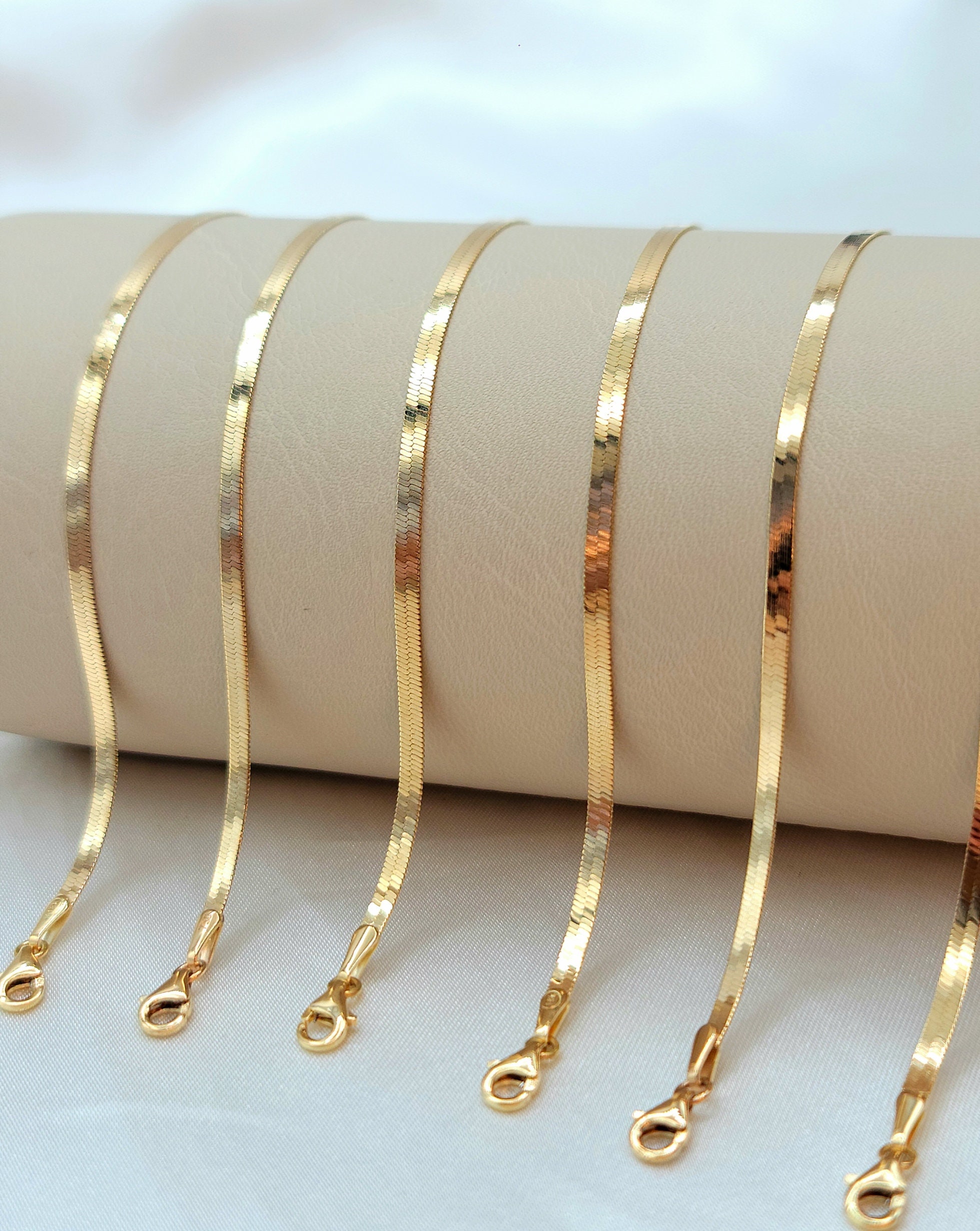 Luna Gold Herringbone Necklace | Nanda Jewelry