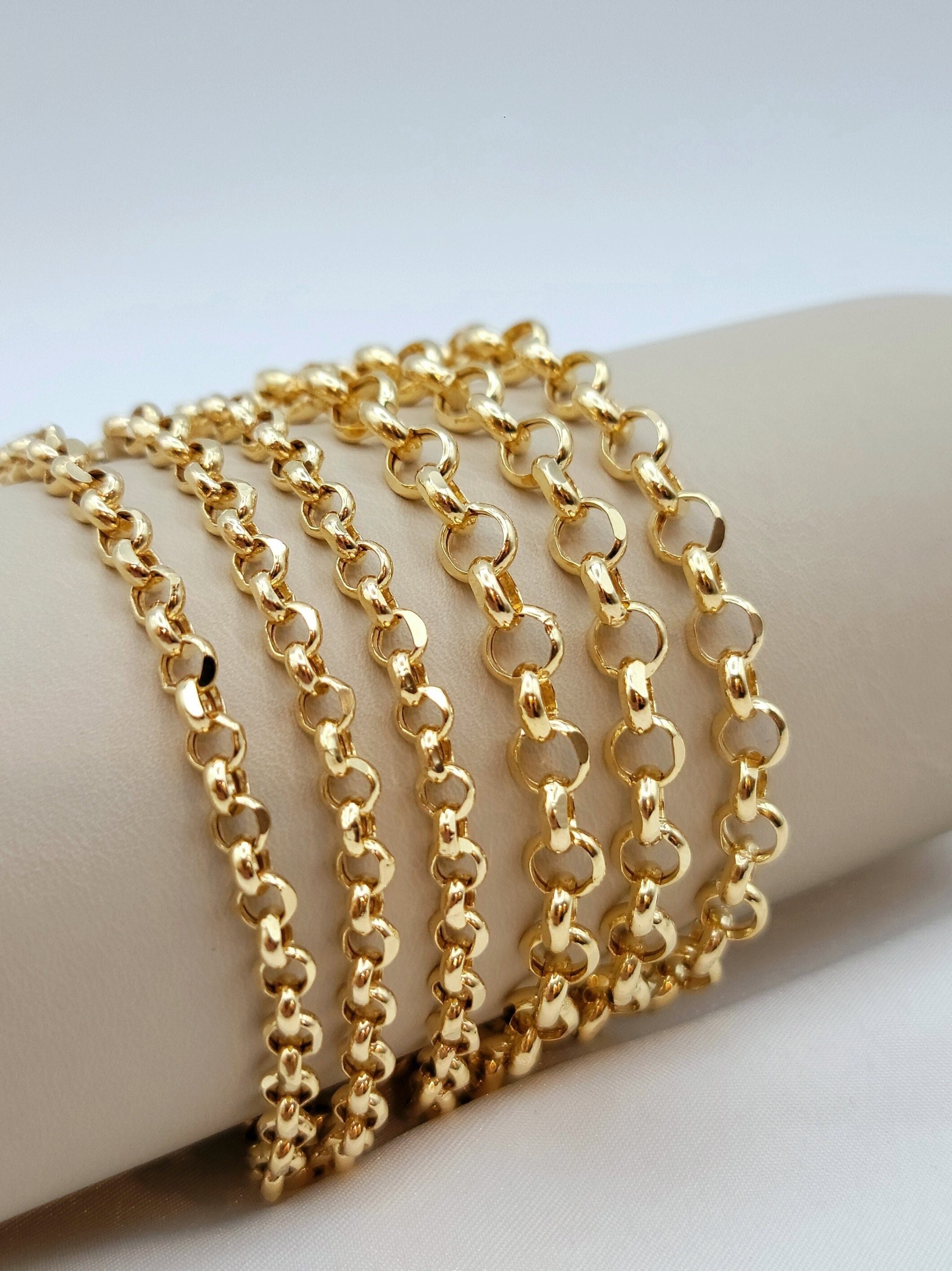 5 Yards/rolls Gold Plated Necklace Rolo Chains Bulk Aluminium Cross Chains  For Jewelry Making Strong Link Chain Diy Bracelet - Jewelry Findings &  Components - AliExpress
