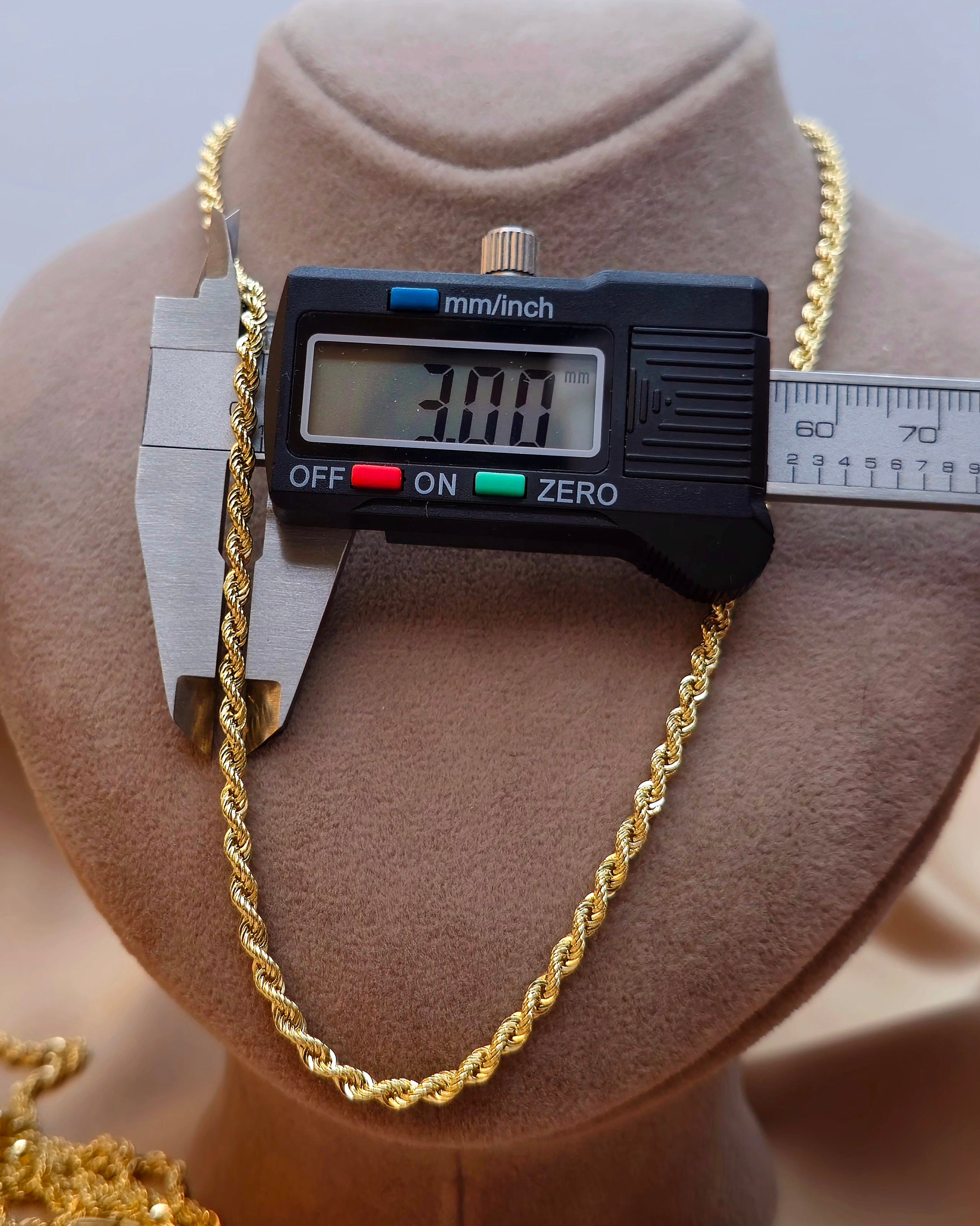 Catenina Oro Catena A Corda Spessa Riempita In Oro 18k, Larghezza