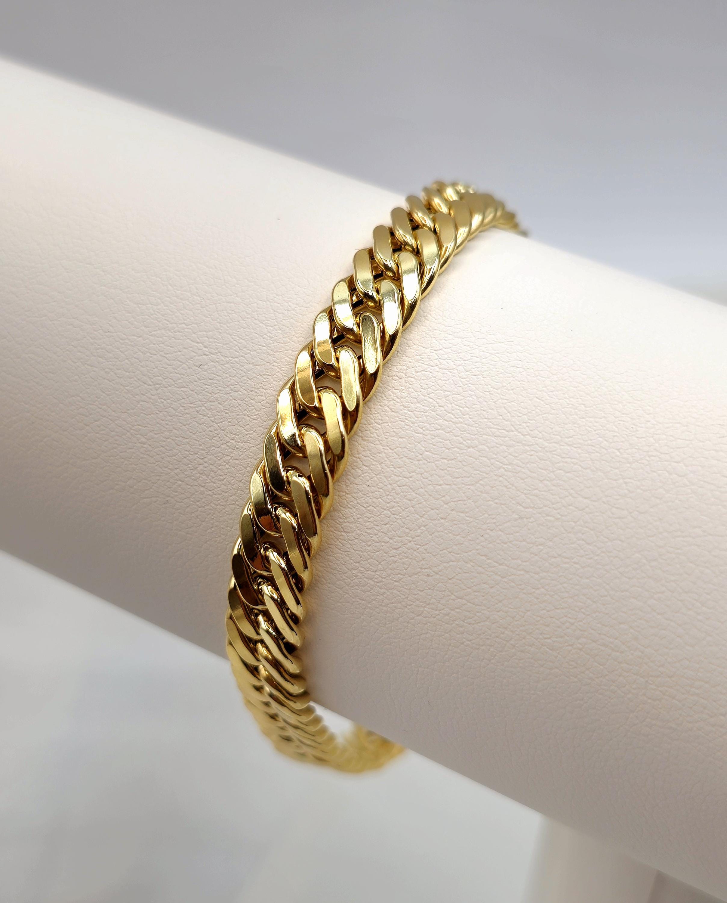 Bracelet Gourmette Massive En Or 18 Carats - Magnifique Et Original - Occasion