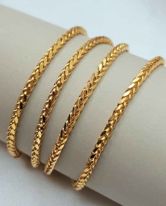 Silver bracelet braided wheat Franco chain circle clasp leopard