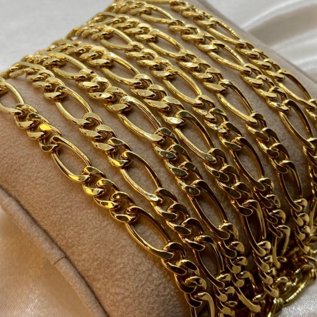 figaro チェーンブレスレット750刻印 18金5.6g 9月30日まで figaroゴールドチェーンブレスレット 750刻印 18金5.6g ソリッド 14k