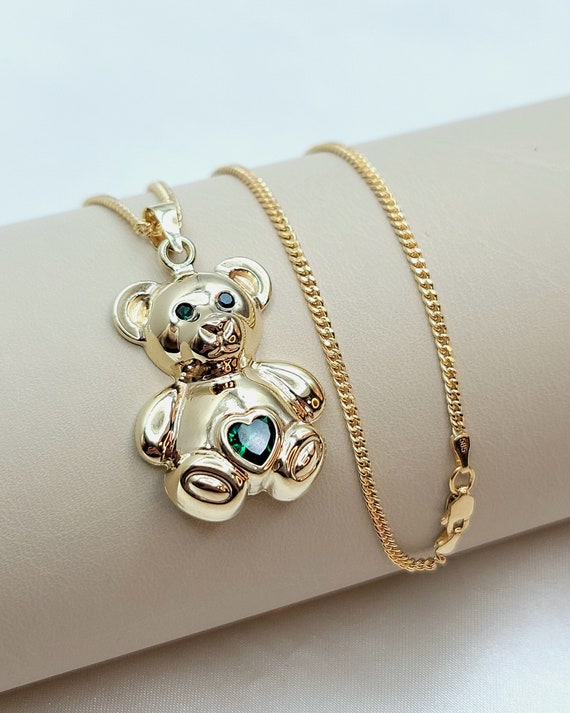 Teddy Bear Jewelry Collection Honoring St. Jude Diamond Necklace 1/20 ct tw  Sterling Silver 18
