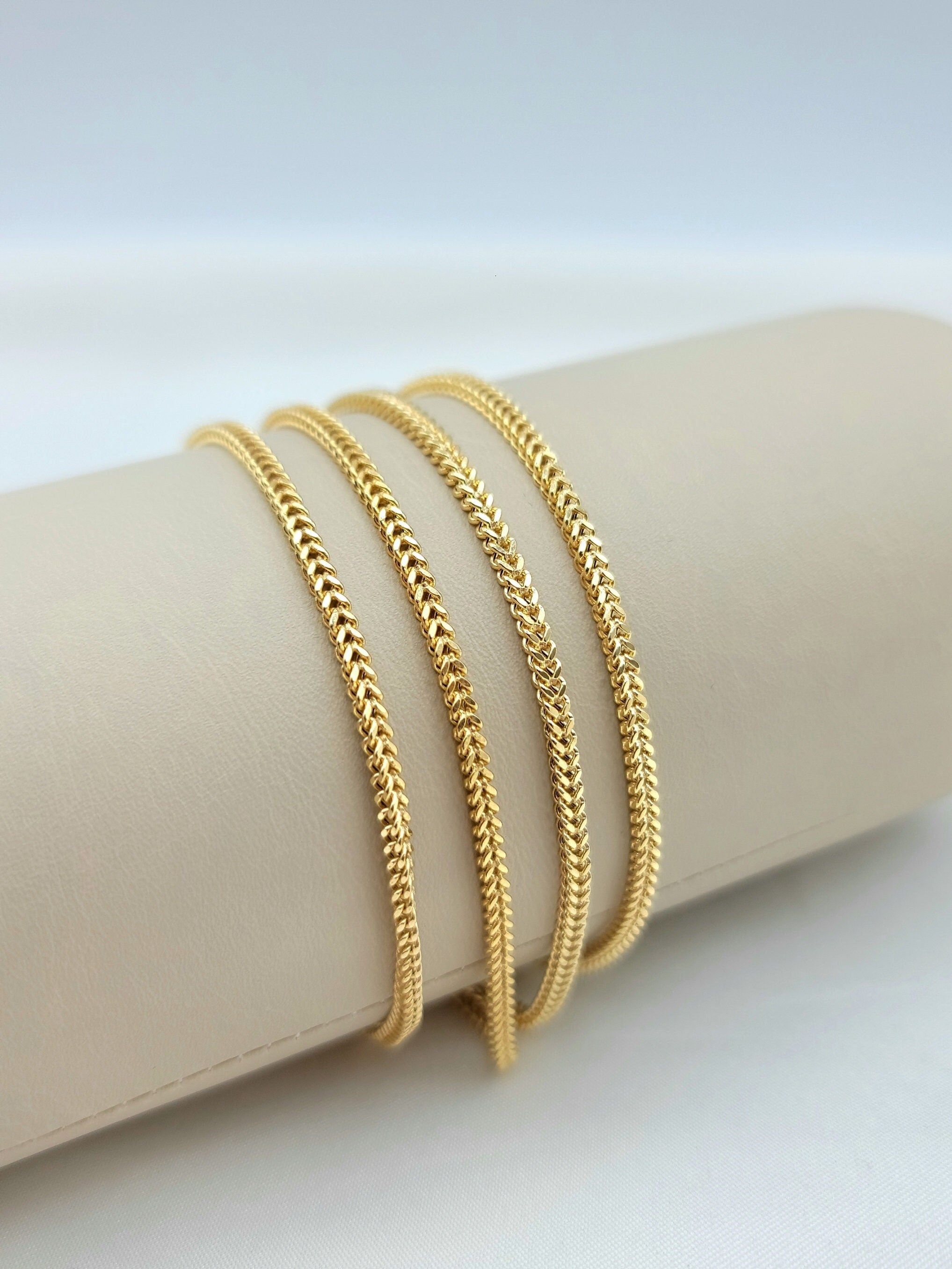Foxtale Chain 14K Solid Gold Foxtail Chain Necklace: 2.80mm Franco Style - Etsy