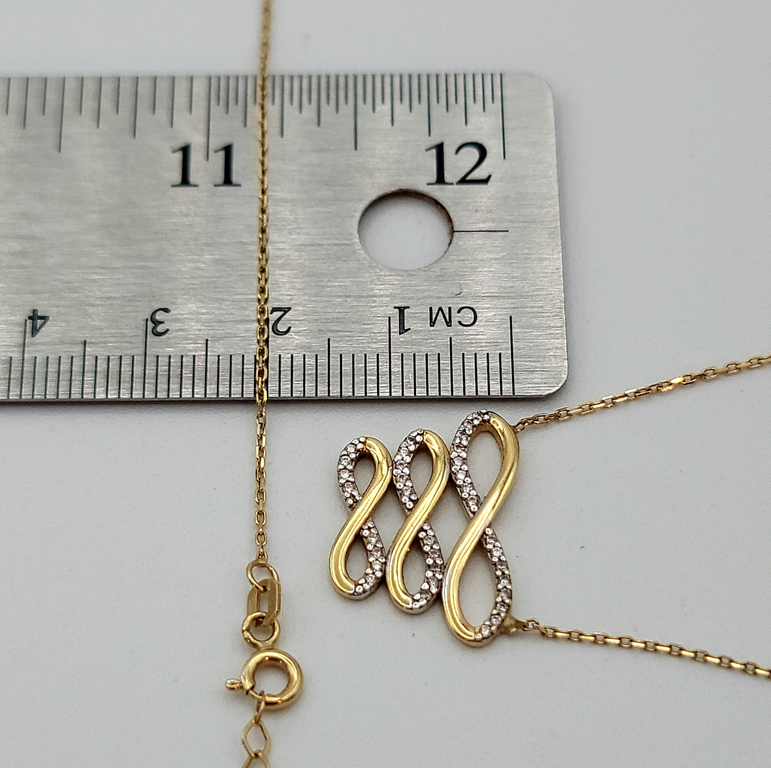 18K Solid Gold Infinity Necklace, Real 18K Gold Infinite 18K Solid Gold Infinity Necklace, Real 18K Gold Infinite