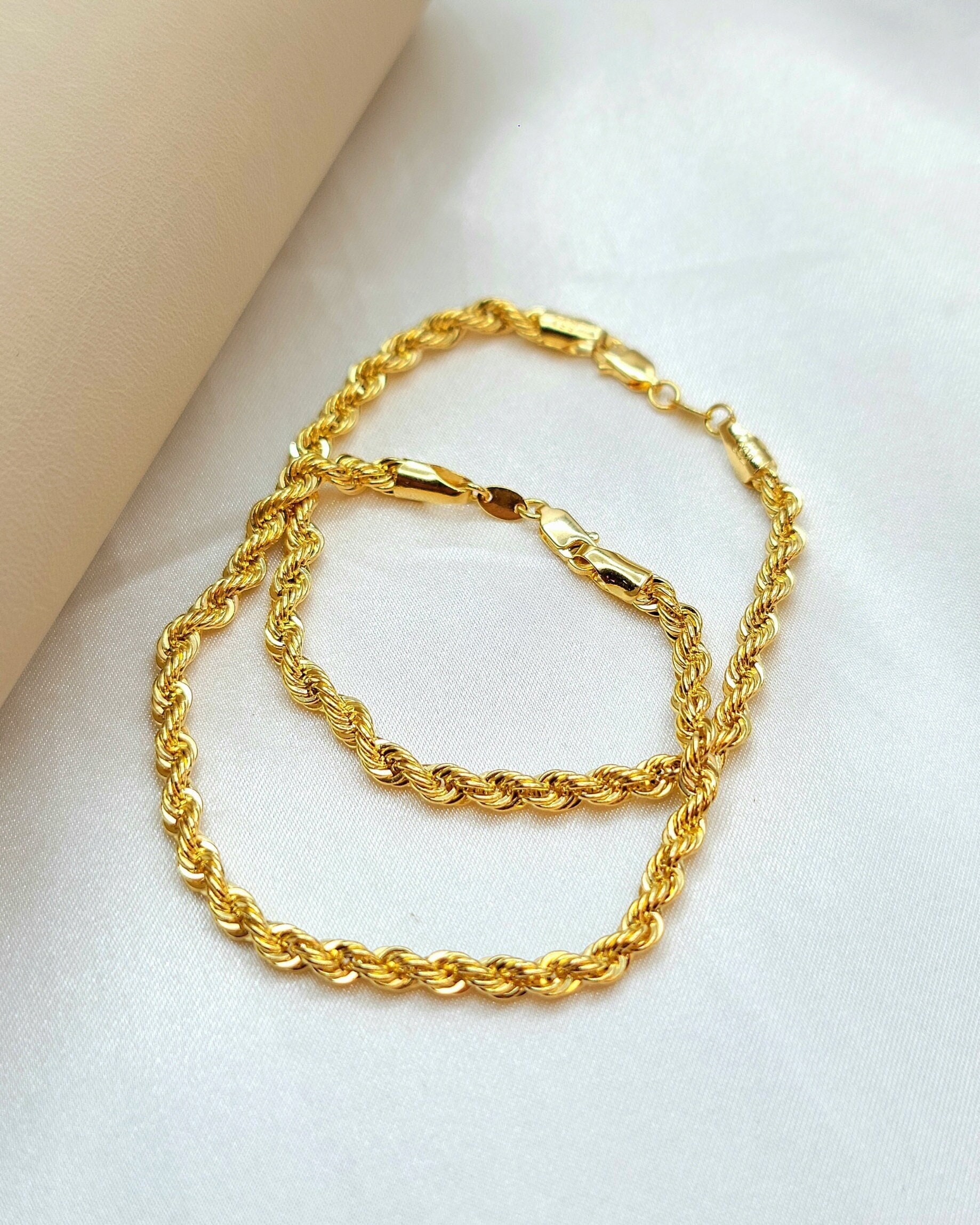 14K Yellow Gold 4.5mm Quadruple Link Rope Bracelet Chain 7: 16465180590131  | Canada