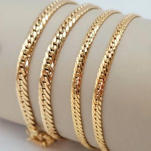 18K massief gouden schakelketting: 4-5,5 mm, 16-24 inch puur goud afbeelding 6