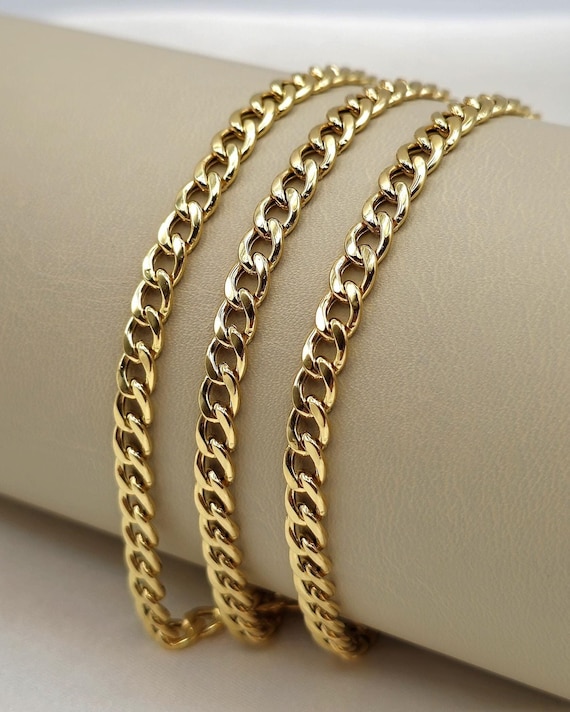 Solid 18K Yellow Gold Miami Cuban Curb Chain - 5mm Thick