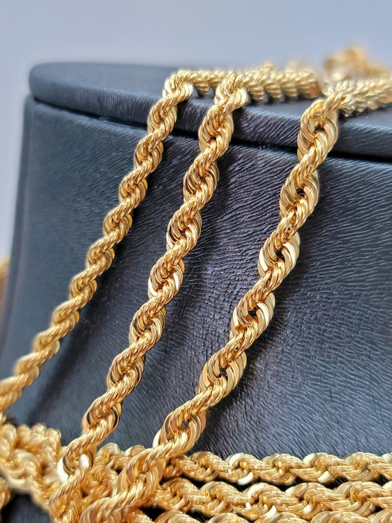 Kette Gold 45 Cm Massiv 14k Gelbgold Miami Cuban Link Kette – Für