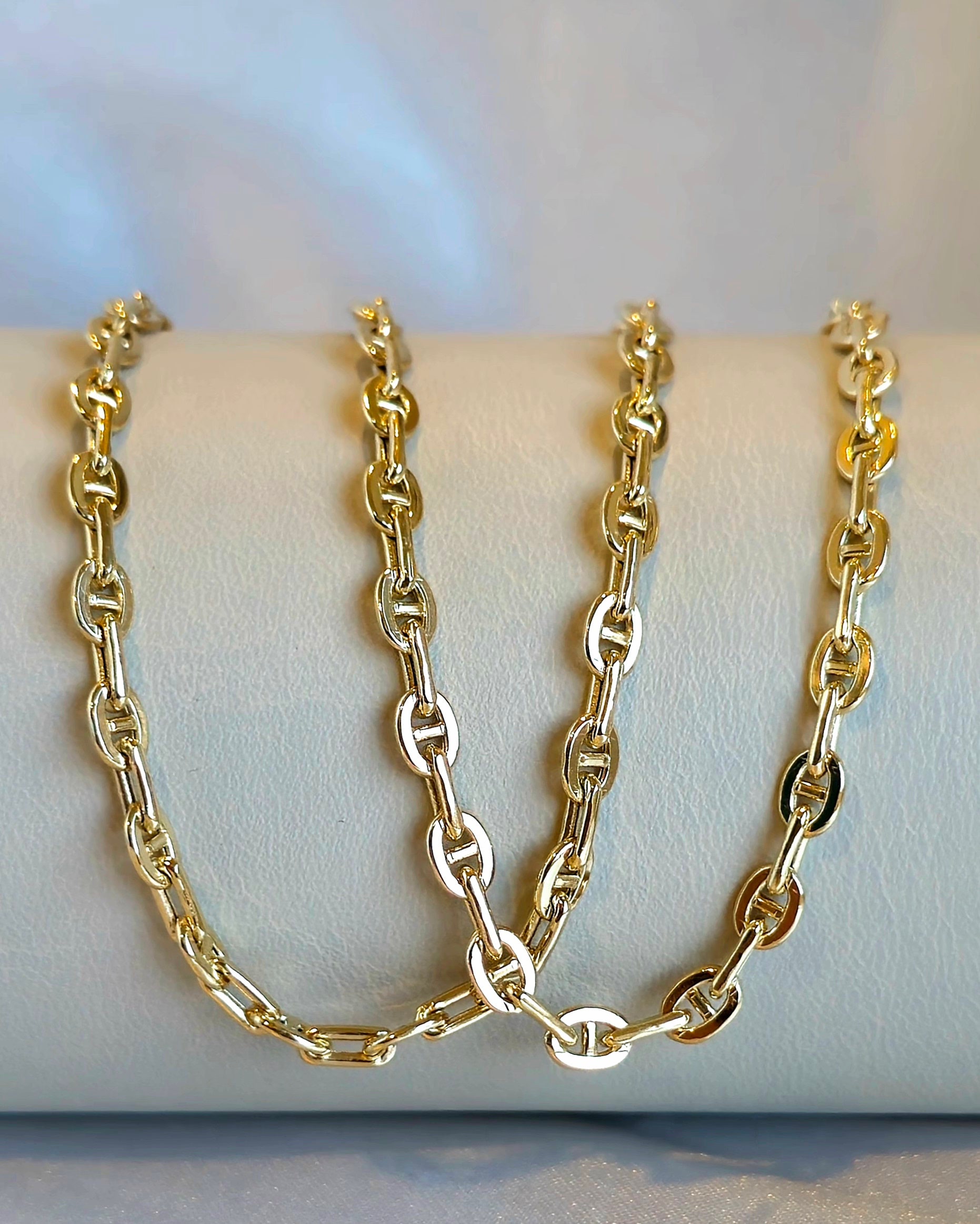 Gold Box Solid Gold 24 Inch Chain Rope Chain Design Box Type Chain