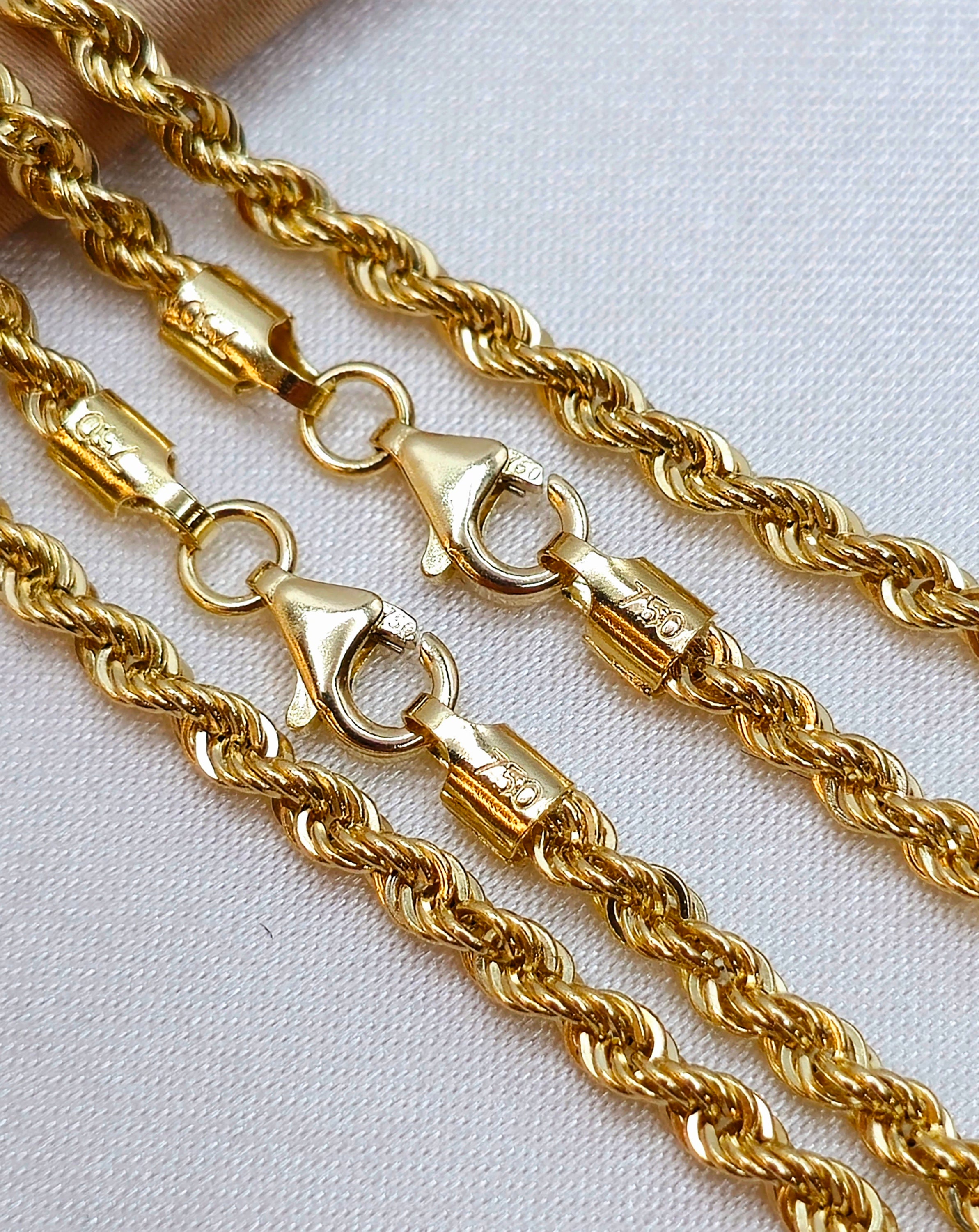 アクセサリー [18K] ROPE SEW UNI NECKLACE 18K Solid Gold Rope Chain Necklace, Pure 18K Yellow Gold
