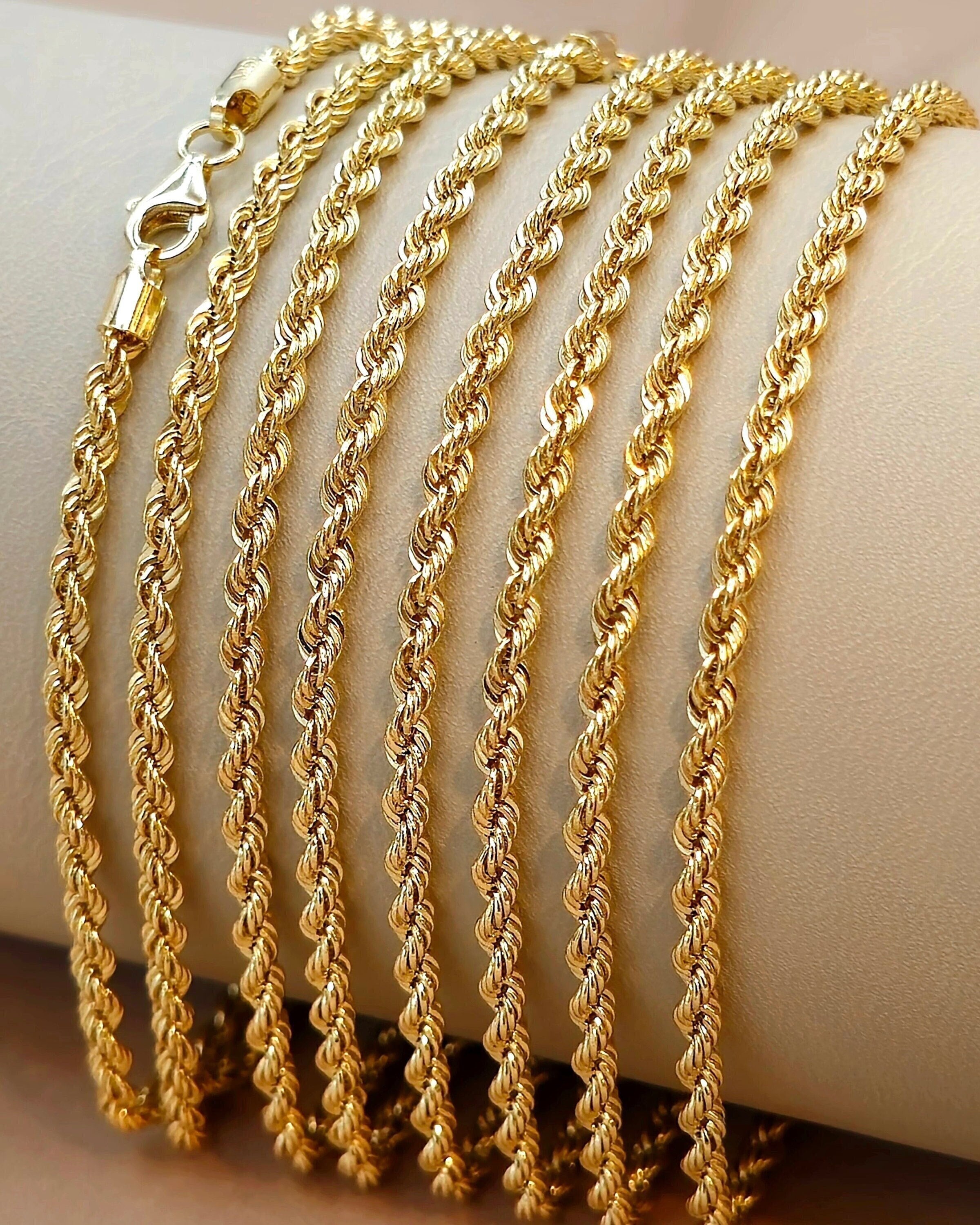 アクセサリー [18K] ROPE SEW UNI NECKLACE 18K Solid Gold Rope Chain Necklace, Pure 18K Yellow Gold