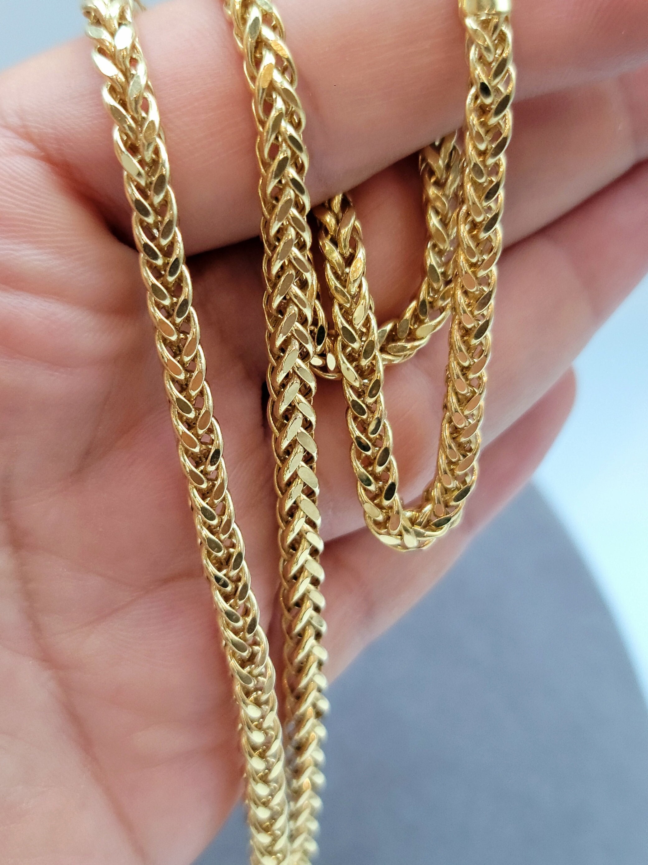 12mm Golden Plated Purse Chain, Purse Strap, Curb Chain, Wheat