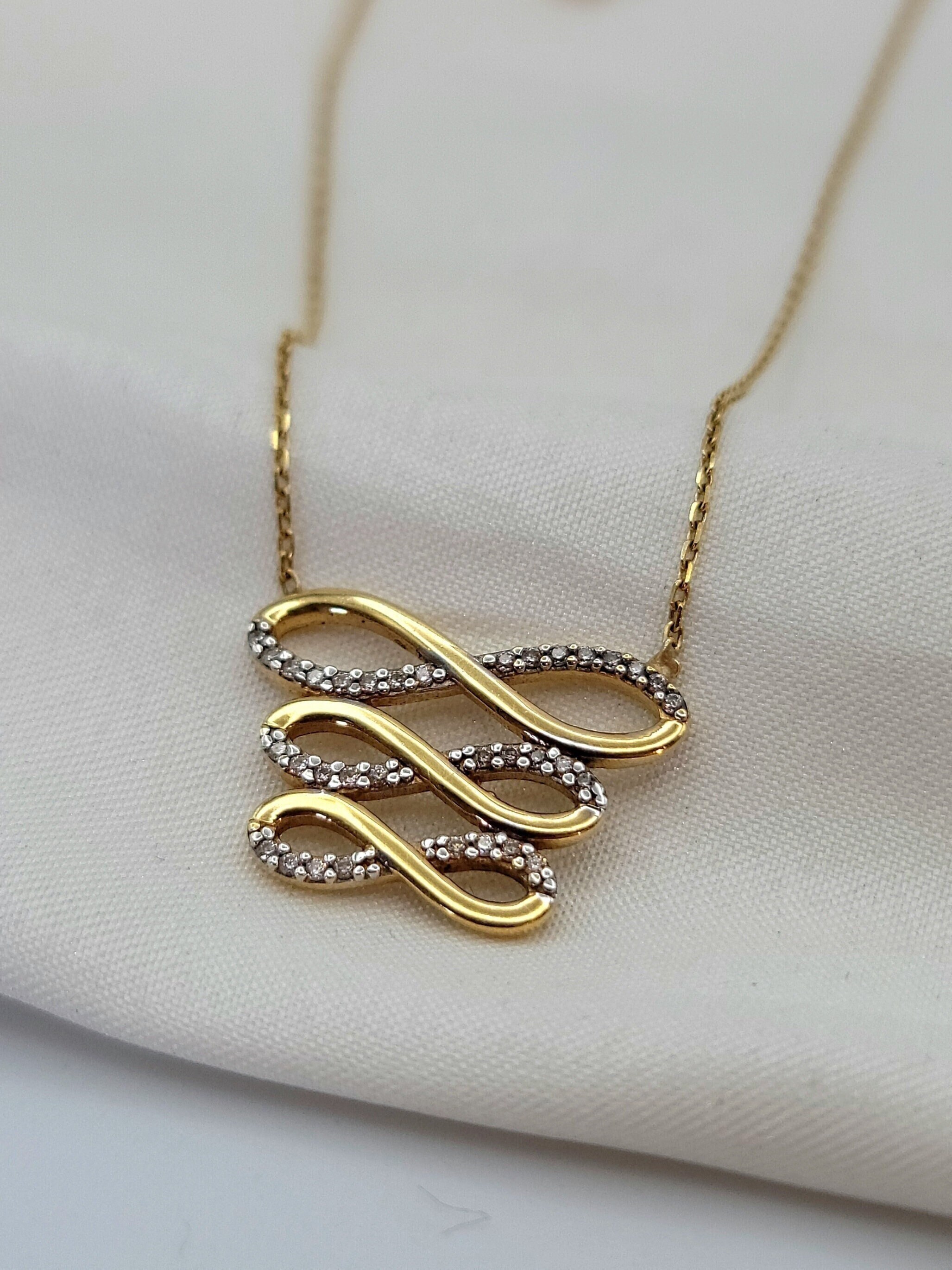 18K Solid Gold Infinity Necklace, Real 18K Gold Infinite 18K Solid Gold Infinity Necklace, Real 18K Gold Infinite