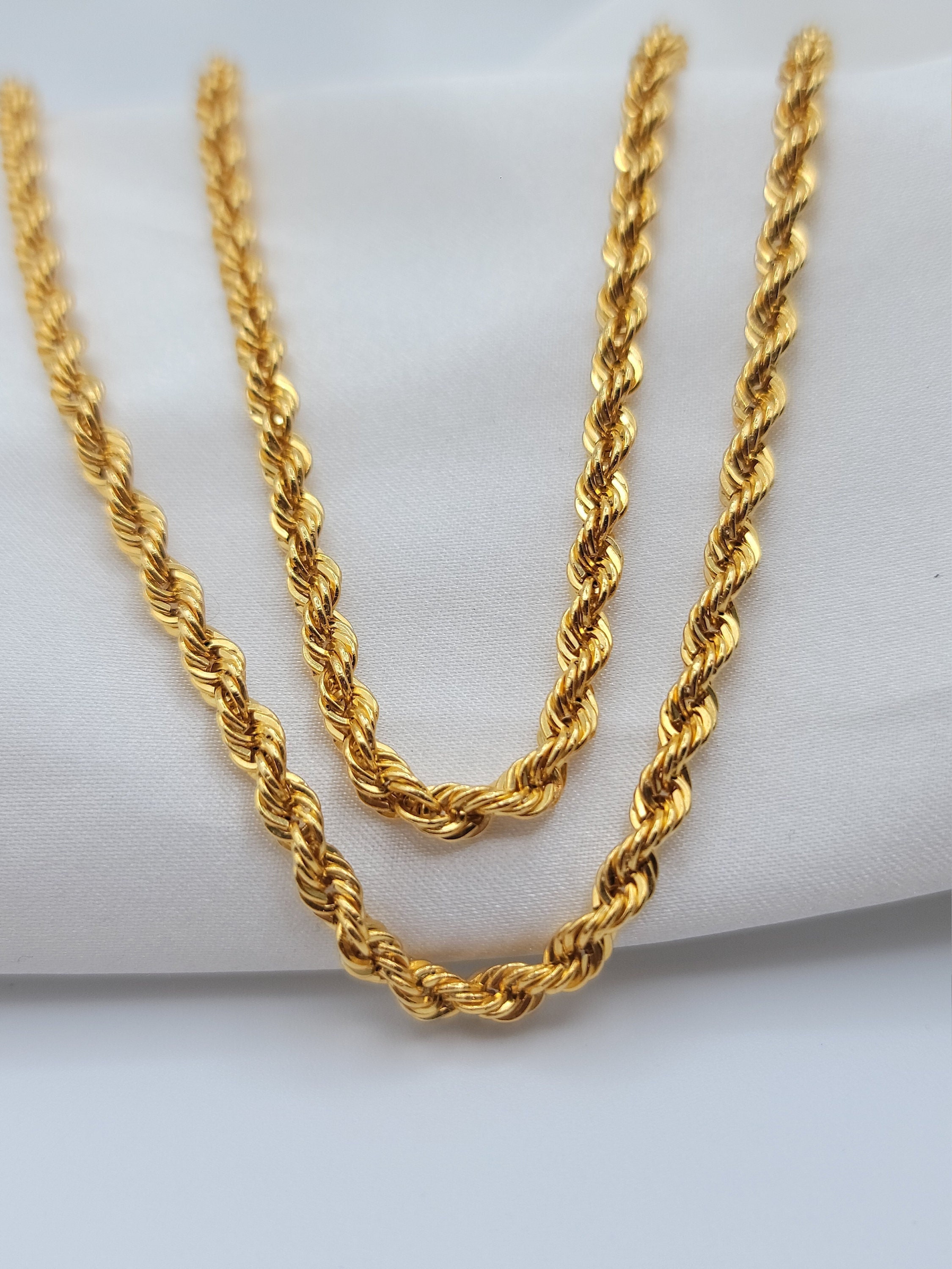 14K Solid Gold Rope Chain Thickness 4 
