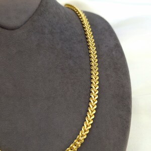 14K Solid Gold Franco Chain Necklace, Real 14K Gold Foxtail/Wheat Chain, 5mm _ 2227.5 Real Gold Chain for Men/Woman, Gift For Her/Him image 6