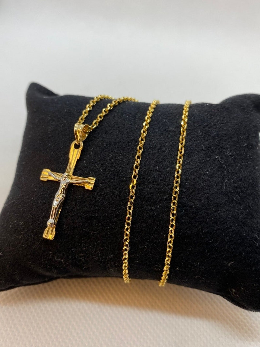 Gold cross cheap rope chain