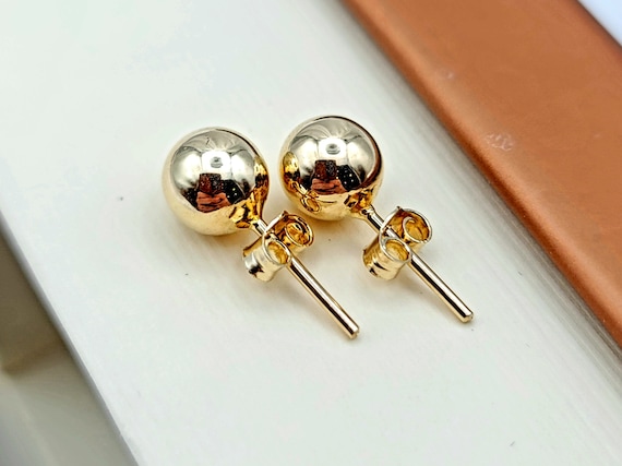 Gold ball earrings best sale 14k
