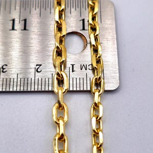 4 millimeters and 5 millimeters thickness gold chain, 14K Cable links gold chain necklace.