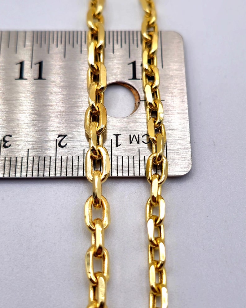 4 millimeters and 5 millimeters thickness gold chain, 14K Cable links gold chain necklace.