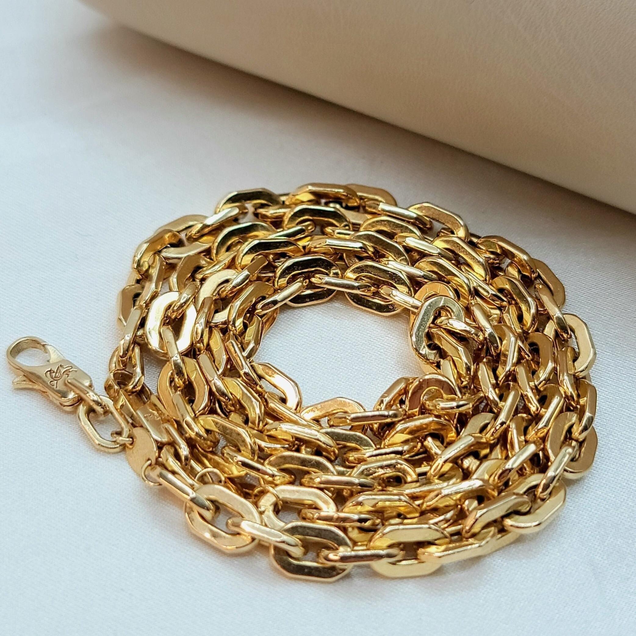 Men's 18k Yellow Gold Filled Statement Link Chain Necklace - 65cm (26") Curb Link - 69g