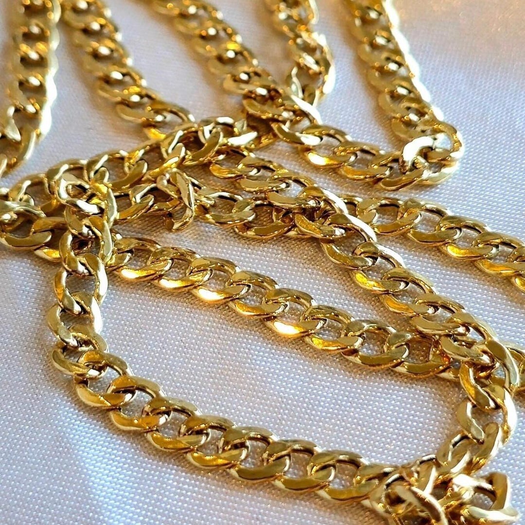 Buy 18K Solid Gold Curb Chain Necklace: Yellow Gold Cuban Link,  Online in India