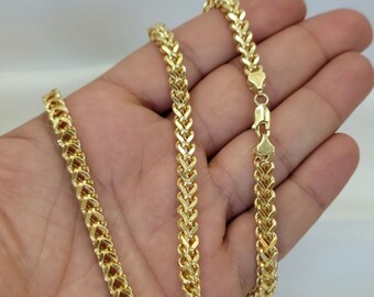 10K Yellow Gold 1.5mm Franco Box Wheat Foxtail Chain Necklace Mens Women 16"-30