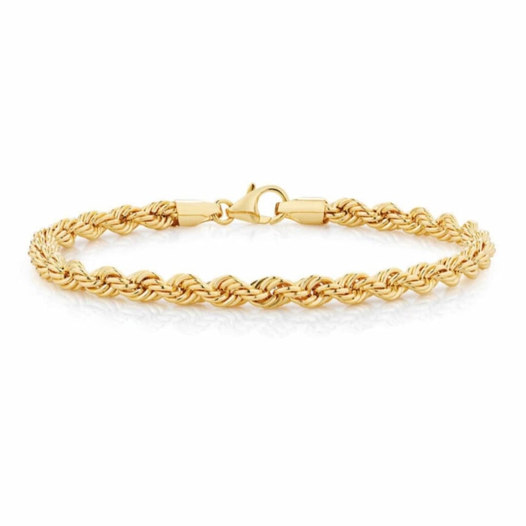 10KT Gold Diamond Cut Rope Bracelet 057 – Bijoux Luxo