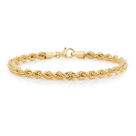 Buy 18K Solid Gold Rope Chain Bracelet Yellow 18K Rope Bracelet