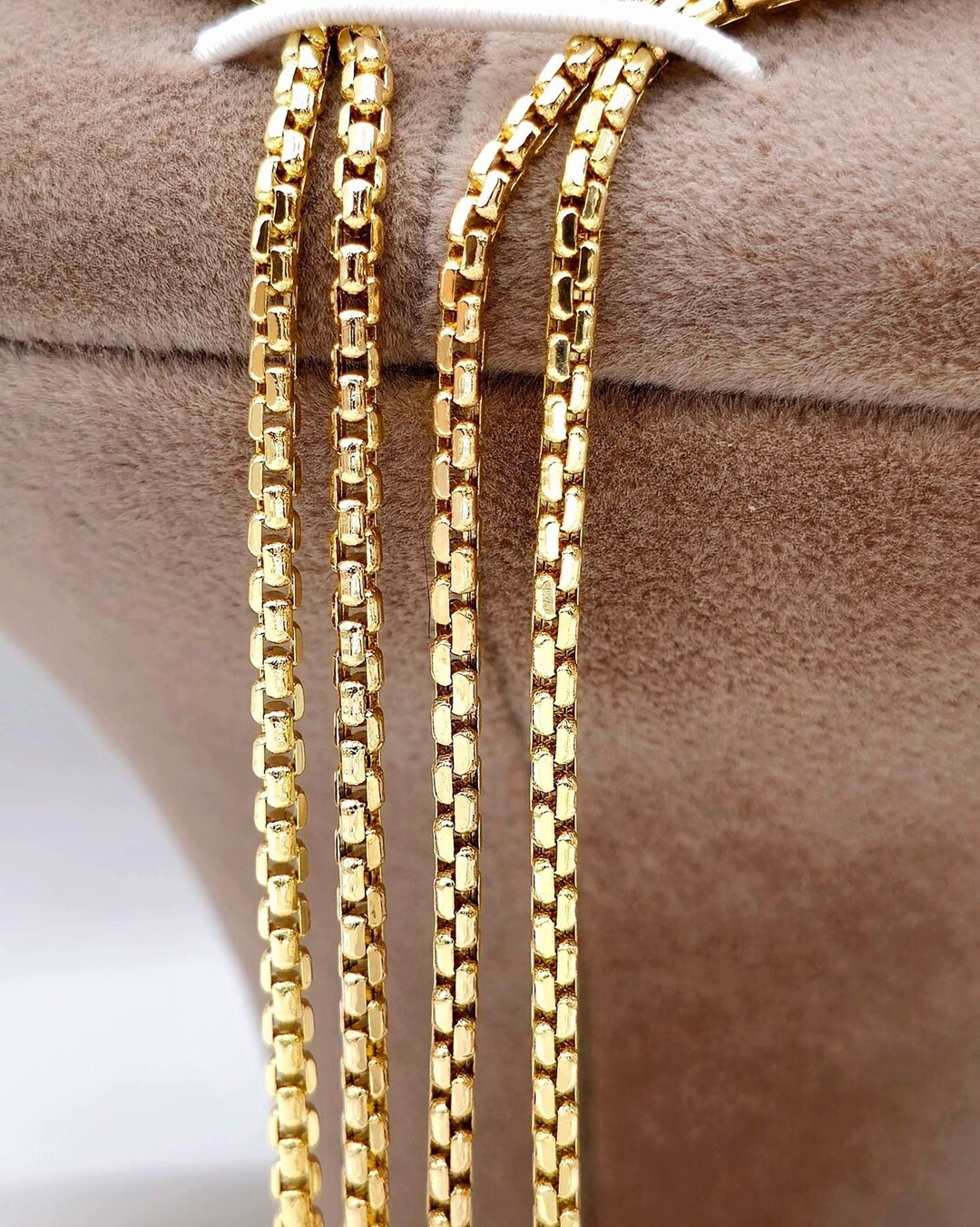 14K Solid Gold Box Chain Necklace: Diamond-cut Box Link 2.70mm Thick - Etsy