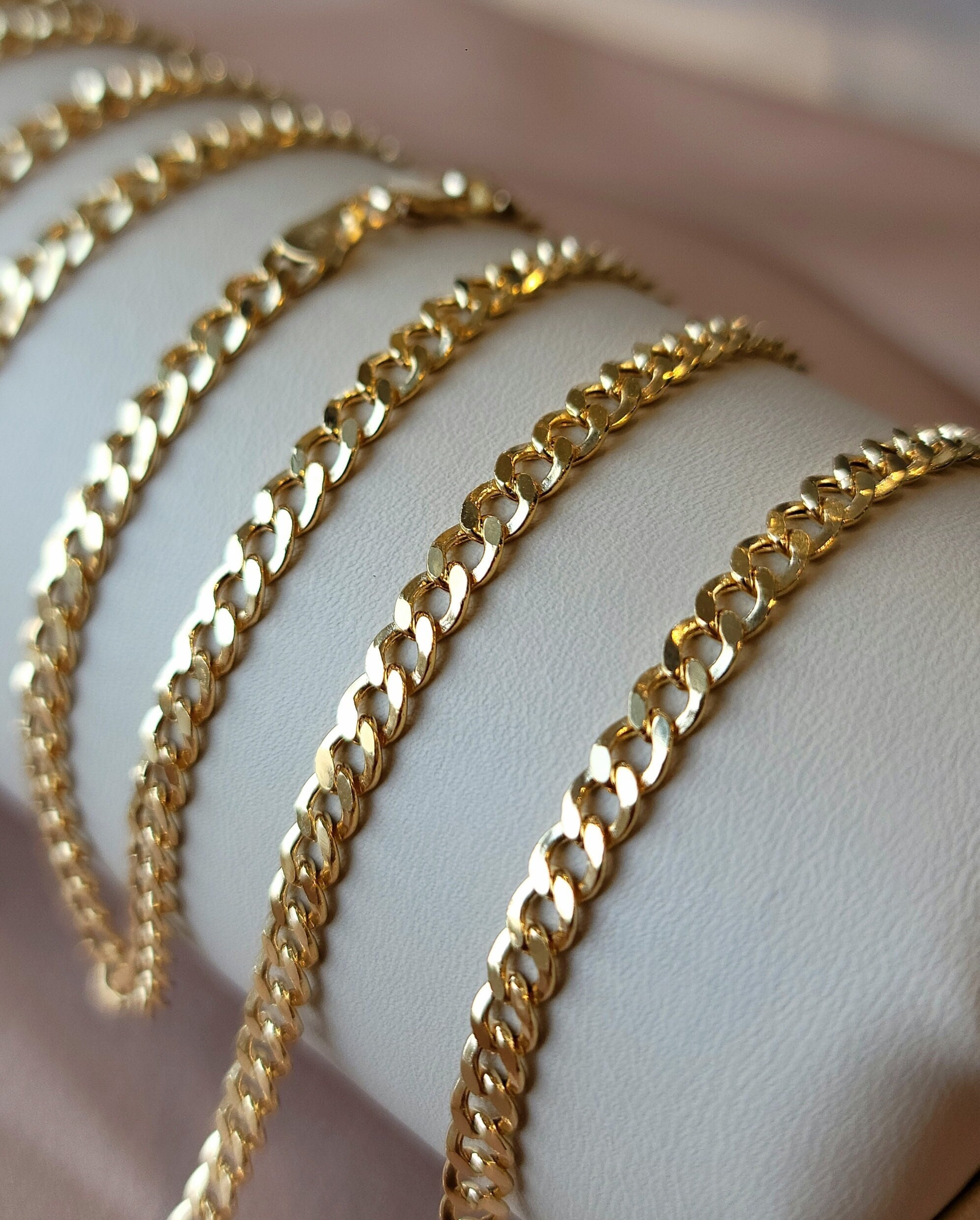 Rubin Kette Gold Nuragold 10K Gelbgold Miami Cuban Chain – Edle Kubanerkette Für Ihn & Sie Kette Gold 40 Cm