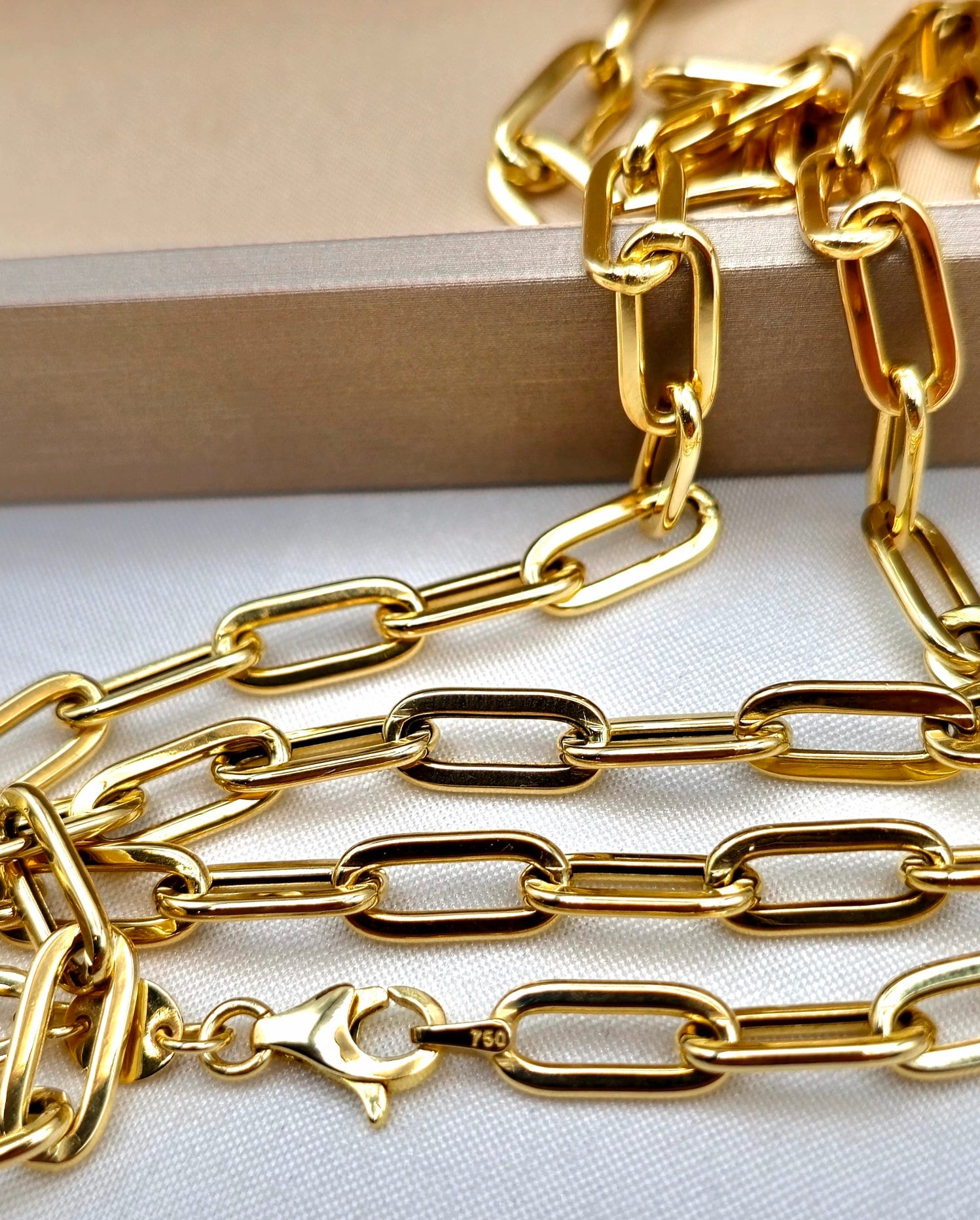 アクセサリー 18k Saudi Gold Paper Clip Necklace 18K Solid Gold Paperclip Chain Necklace - 6mm Thick Gold Links - Etsy