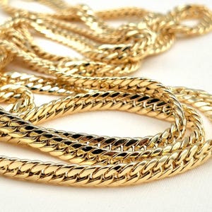 18K massief gouden schakelketting: 4-5,5 mm, 16-24 inch puur goud afbeelding 7